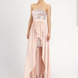 Aiden Mattox, pink and sequin high-low dress: size 2